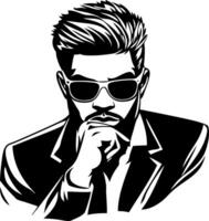 Stylish Thoughtful Man in Sunglasses Illustration for Modern Design Projects vector