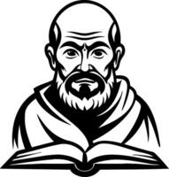 Wise Scholar with Open Book for Educational Themes and Inspirational Illustrations vector