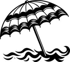 Stylish Beach Umbrella with Waves Perfect for Summer Designs and Apparel vector