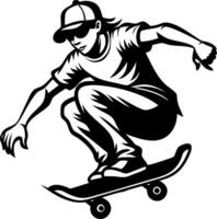 Dynamic Skateboarder Performing Trick in Mid-Air for Action Sports Graphics vector