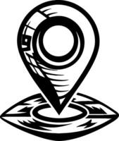 Stylized Map Pointer with Base for Navigation and Location Design vector