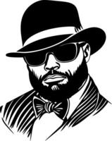 Stylish Man in Hat and Sunglasses Illustration for Fashion and Design Projects vector