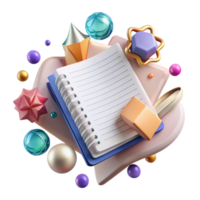 serene rustic Notebook Paper Lined Sheets Isolated for Writing Projects detailed png