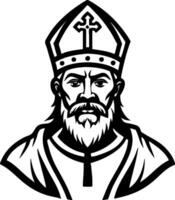 Majestic Bearded Bishop Portrait Art for Spiritual Illustrations and Design Projects vector
