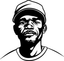 Realistic Portrait of a Confident Man Wearing a Cap Ideal for Graphic Design Projects vector