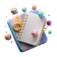 elegant rustic Notebook Paper with Narrow Lines Writing Pad for Notes Transparent Background for School high resolution png