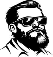 Stylish Beard Man with Sunglasses Illustration for Tattoo and Design Inspiration vector