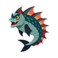Godzilla Fish Bold Illustration vector