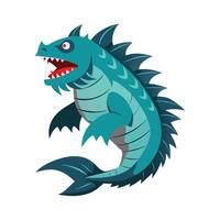 Godzilla Fish Unique Design on White Background vector