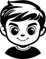Cute Cartoon Boy Character Face with Big Eyes for Fun Illustrations and Designs vector