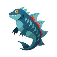 General Godzilla Fish on White Background vector