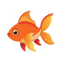 Stylized Goldie Fish on White Background vector