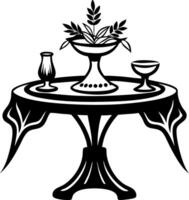 Elegant Table Decor with Flower Arrangement and Drinks for Event Invitations or Crafts vector