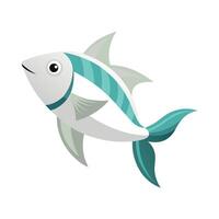 Great White Fish Unique Design on White Background vector