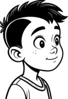 Cheerful Cartoon Boy Character Illustration Suitable for Coloring Books and Childrens Art vector