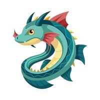 Hydra Fish on White Background Bold Illustration vector