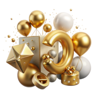 serene rustic Number Balloons Gold Anniversary Cutout exclusive png