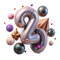 magnificent abstract Number Balloons Isolated for Milestone Anniversaries exclusive png
