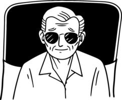 Smiling Elderly Man with Sunglasses Illustration for Fun and Creative Designs vector