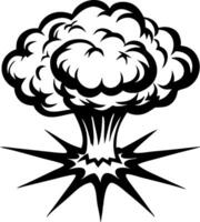 Explosive Mushroom Cloud Illustration with Radiating Shockwave for Graphic Designs and Tattoos vector