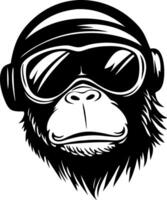 Cool Monkey Wearing Sunglasses Illustration for Modern Graphic Designs and Tattoos vector