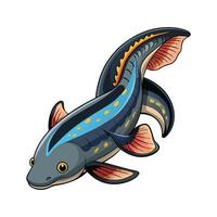 General South American Lungfish on White Background vector