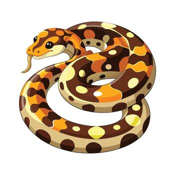 manchado pitón único en blanco antecedentes vector