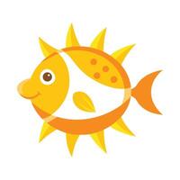 Sunny Fish on White Background Illustration vector