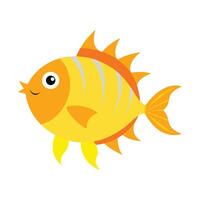 Stylized Sunny Fish on White Background vector