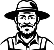 Vintage Cowboy Character Illustration Featuring Bearded Man in Hat for Design and Branding vector