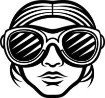 Stylish Retro Female in Sunglasses Graphic Ideal for Fashion and Tattoo Designs vector