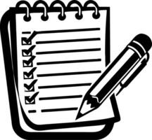 Notebook with Checklist and Pen for Organization and Planning Tasks vector