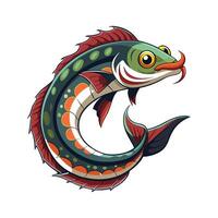 Stylized Viperfish on White Background vector