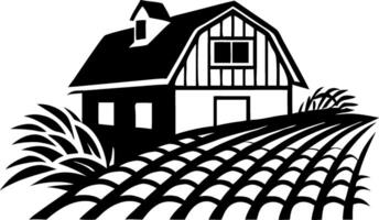 Rural Farmhouse Surrounded by Fields Perfect for Home Decor and Craft Projects vector