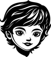Stylized Little Boy Face with Short Hair for Illustrations and Graphic Designs vector