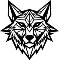 Geometric Wolf Head Minimalist Line Art Suitable for Tattoos and Print Design vector