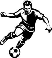 Dynamic Soccer Player Kicking Ball Graphic for Sports Branding and Merchandise vector