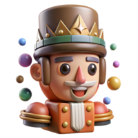 impressive rustic Nutcracker Face Wooden Toy Soldier Cutout detailed png