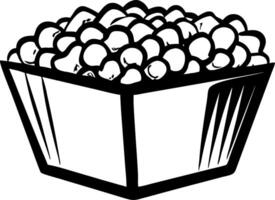 Detailed Close-Up Illustration of a Full Rectangular Bowl of Round Berries for Design Projects vector