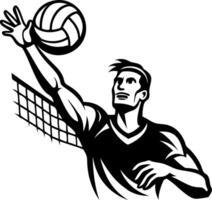 Dynamic Volleyball Player Serving Ball with Energetic Pose for Sports Illustrations vector