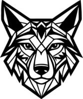 Geometric Wolf Head Illustration for Tattoo Design and Coloring Activities vector