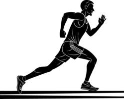 Dynamic Running Silhouette Athlete in Motion for Fitness and Sports Designs vector
