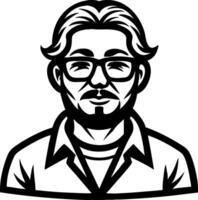 Stylized Portrait of a Man with Glasses for Graphic Design and Illustration Projects vector
