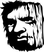 Wood Textured Face Silhouette for Unique Tattoo Designs and Graphic Art Projects vector