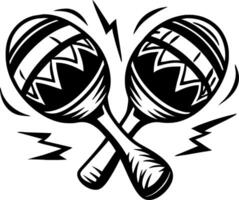 Crossed Maracas with Vibrant Sound Waves Perfect for Music Festivals and Tattoo Designs vector