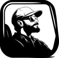 Cool Man in Sunglasses and Cap Graphic for Urban Style Tattoos and Apparel Design vector