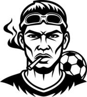 Bold Soccer Player Graphic Design for Sports Merchandise Branding and Tattoo Art vector
