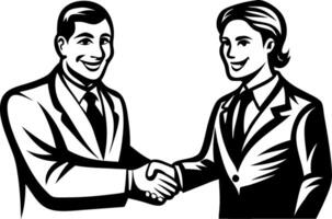 Business Partnership Handshake Illustration for Professional Networking and Branding vector