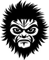 Bold Monkey Face Illustration with Intense Expression for Tattoos and Graphic Designs vector