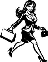 Dynamic Business Woman in Suit with Briefcase Empowering Professional Representation vector